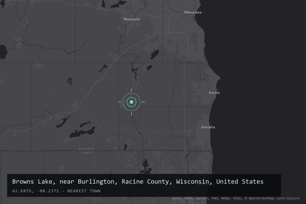 Where it happened: Browns Lake, near Burlington, Racine County, Wisconsin, United States