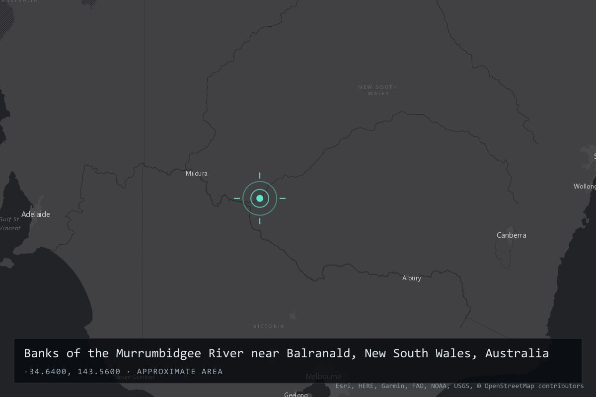 Where it happened: Banks of the Murrumbidgee River near Balranald, New South Wales, Australia
