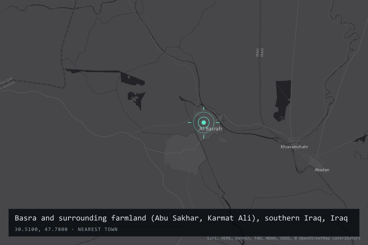 Where it happened: Basra and surrounding farmland (Abu Sakhar, Karmat Ali), southern Iraq, Iraq
