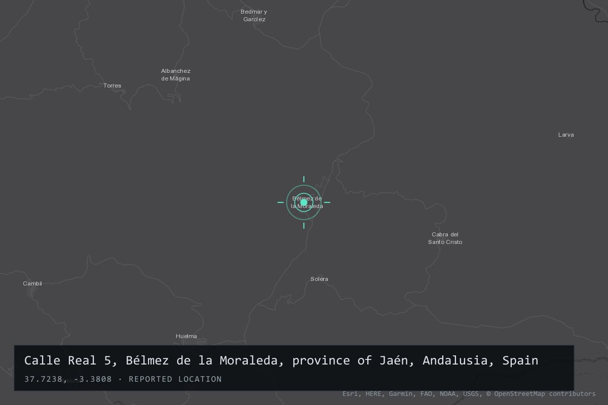Where it happened: Calle Real 5, Bélmez de la Moraleda, province of Jaén, Andalusia, Spain