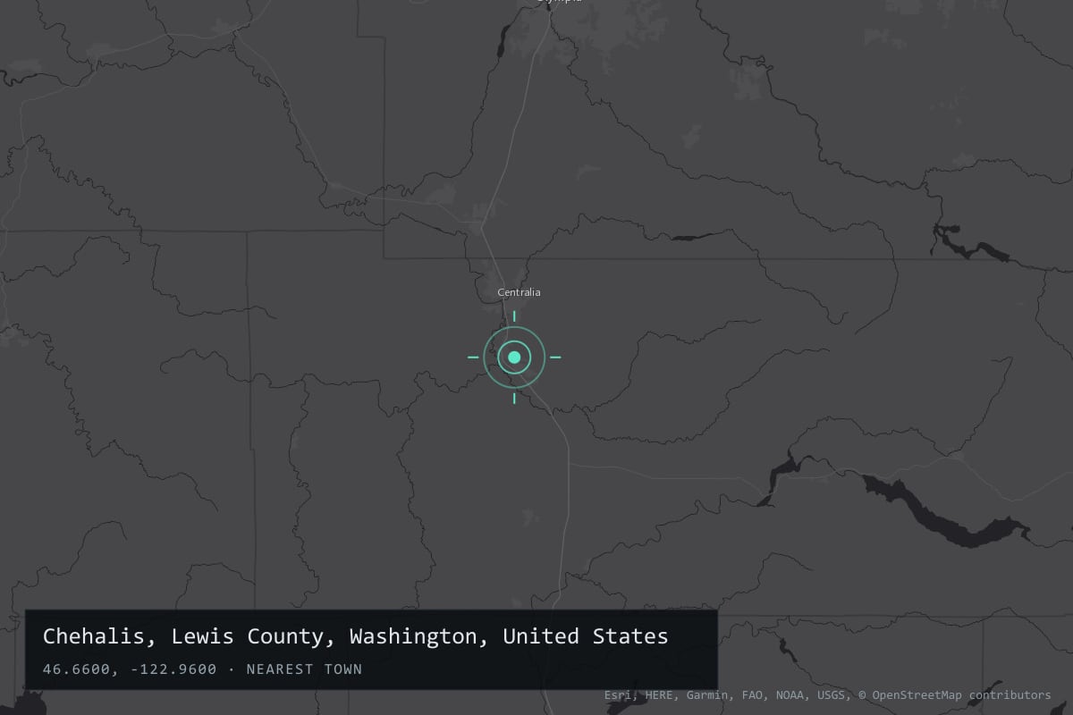 Where it happened: Chehalis, Lewis County, Washington, United States