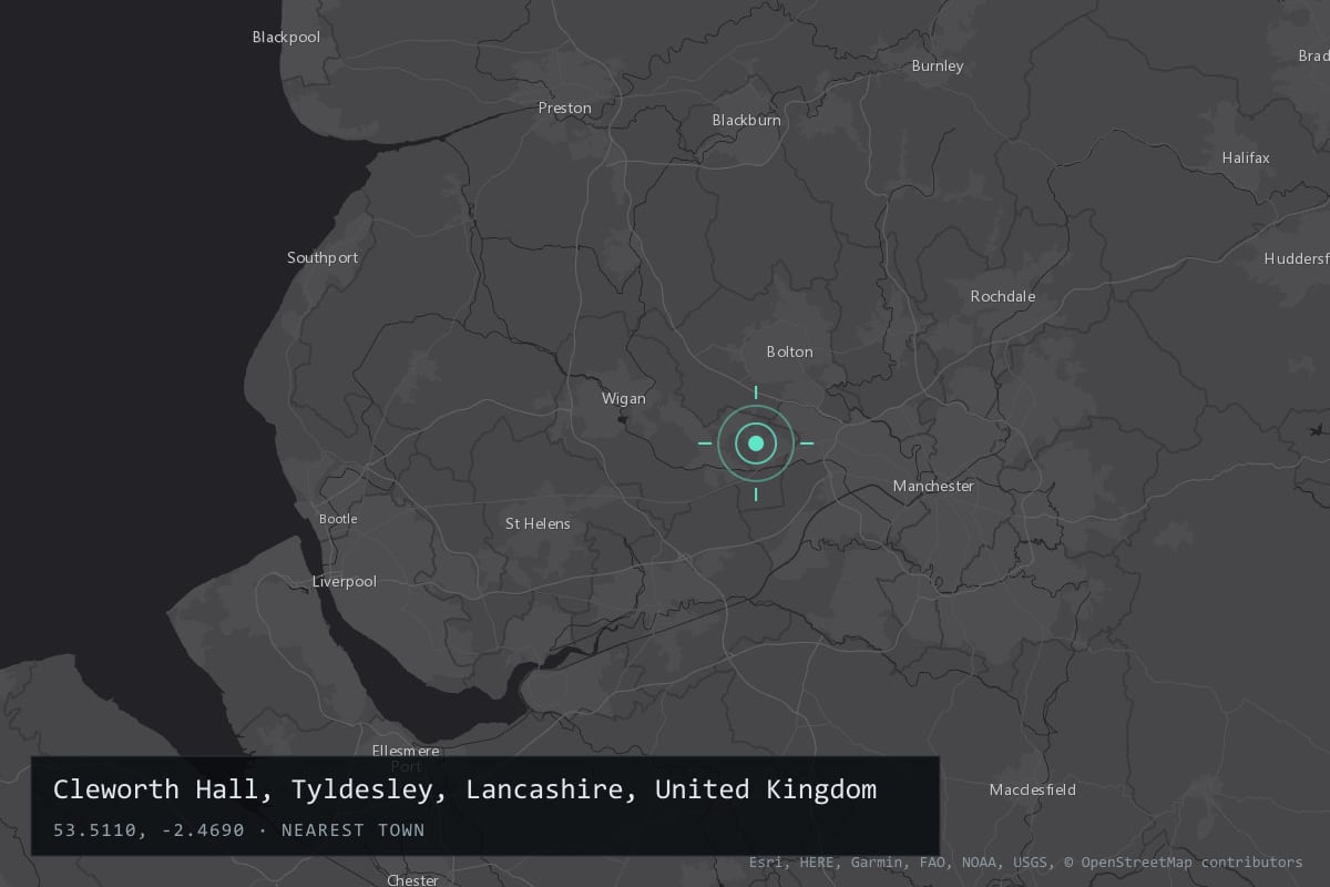 Where it happened: Cleworth Hall, Tyldesley, Lancashire, United Kingdom