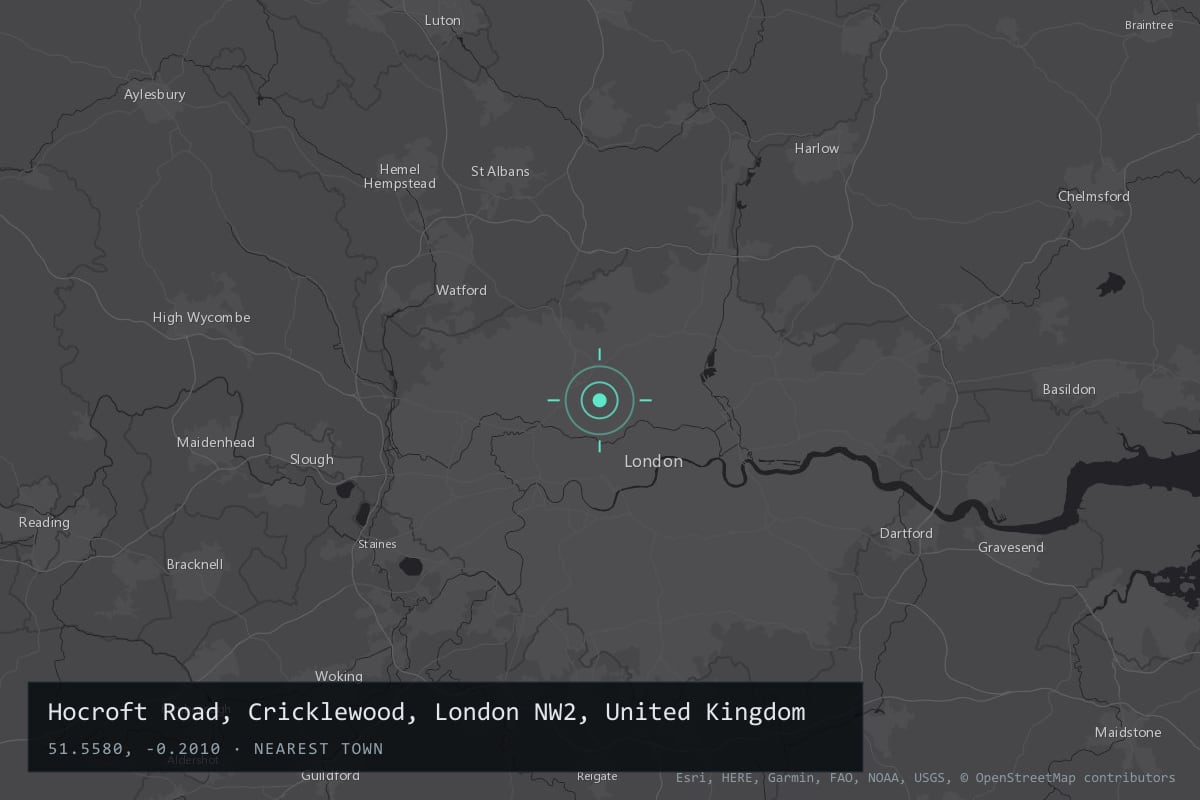 Where it happened: Hocroft Road, Cricklewood, London NW2, United Kingdom