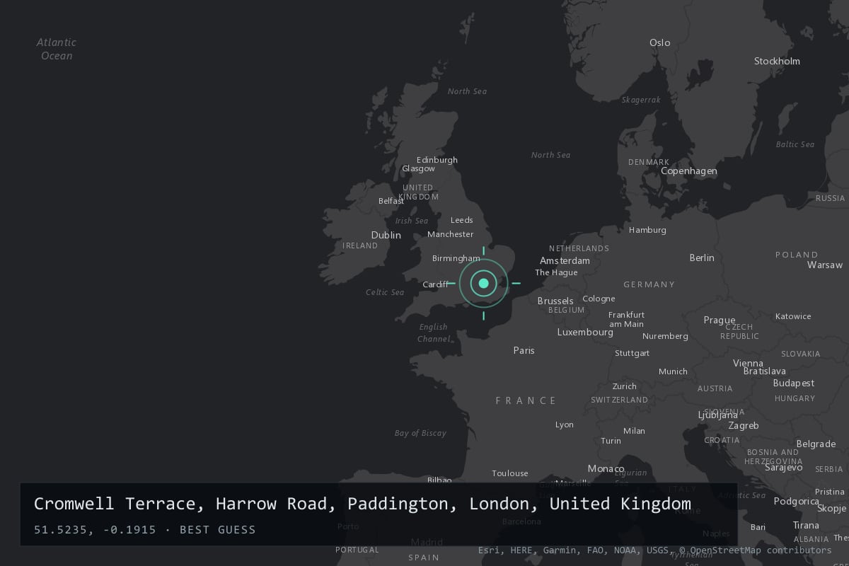 Where it happened: Cromwell Terrace, Harrow Road, Paddington, London, United Kingdom