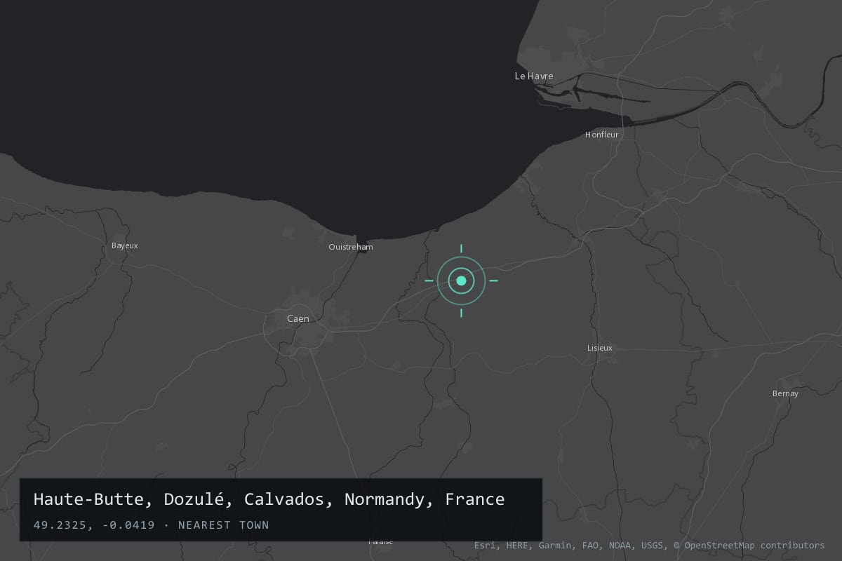 Where it happened: Haute-Butte, Dozulé, Calvados, Normandy, France