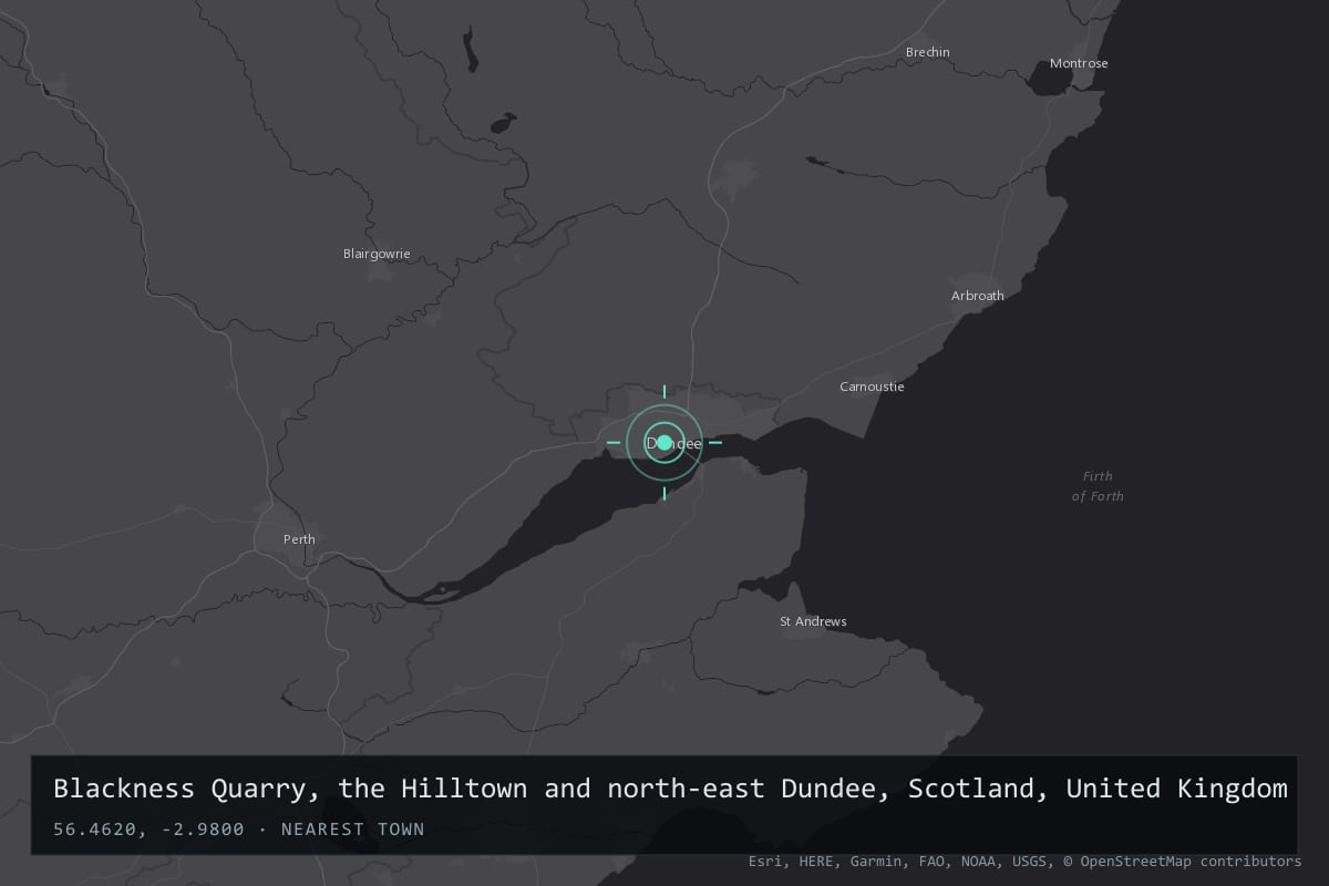 Where it happened: Blackness Quarry, the Hilltown and north-east Dundee, Scotland, United Kingdom