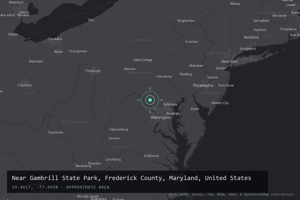Where it happened: Near Gambrill State Park, Frederick County, Maryland, United States