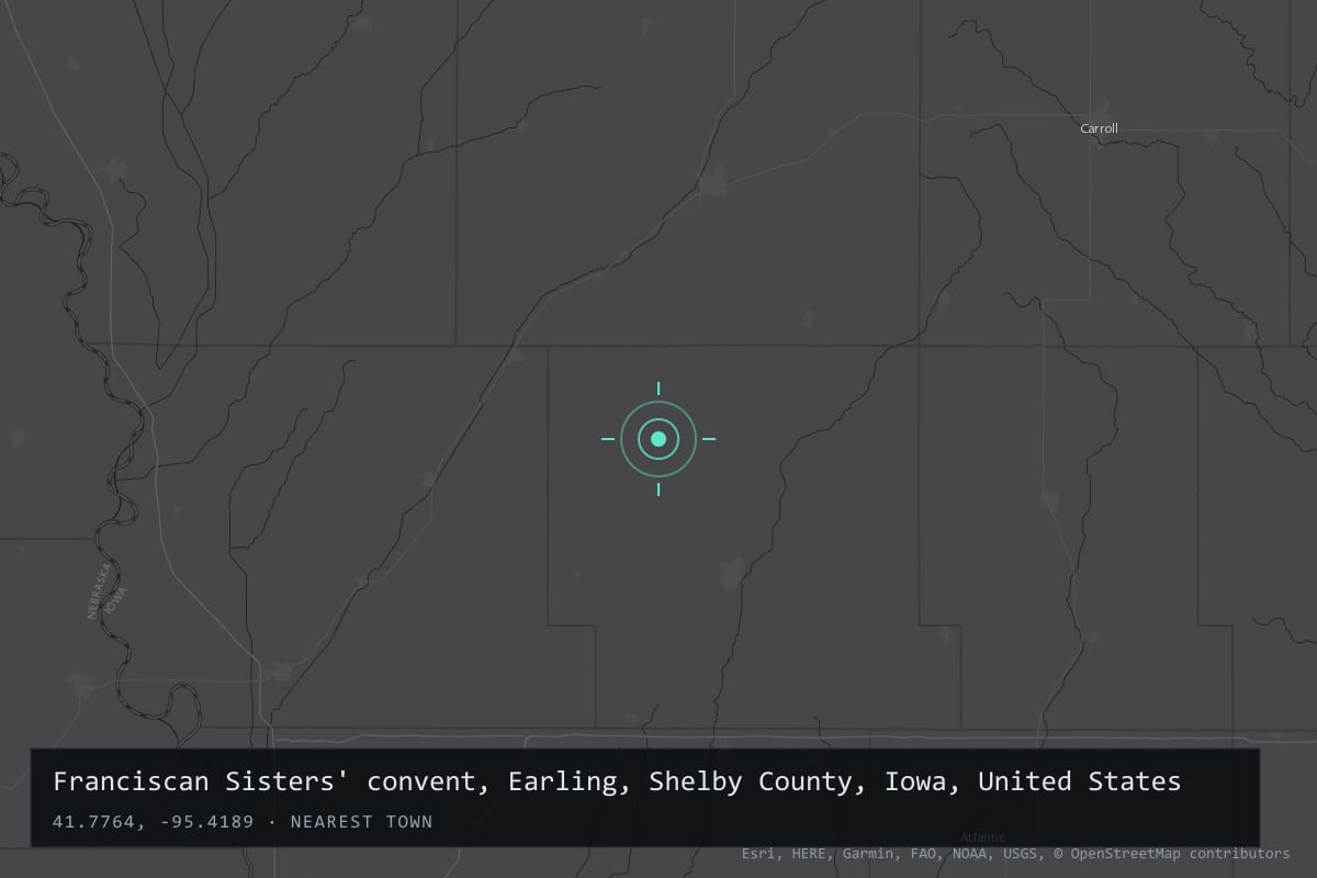 Where it happened: Franciscan Sisters' convent, Earling, Shelby County, Iowa, United States