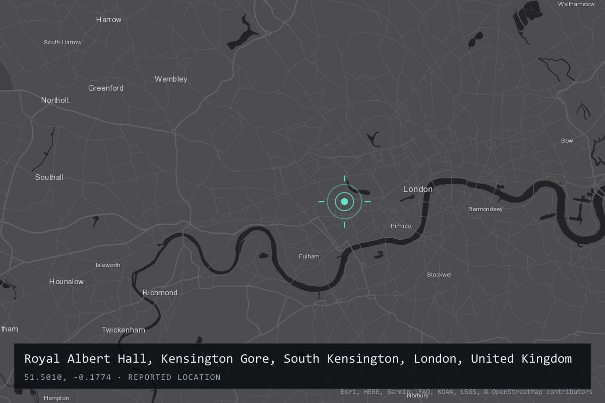 Where it happened: Royal Albert Hall, Kensington Gore, South Kensington, London, United Kingdom