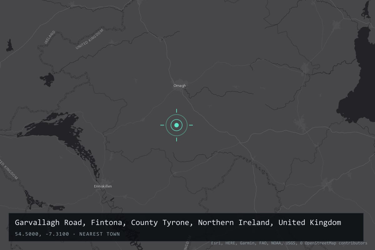 Where it happened: Garvallagh Road, Fintona, County Tyrone, Northern Ireland, United Kingdom