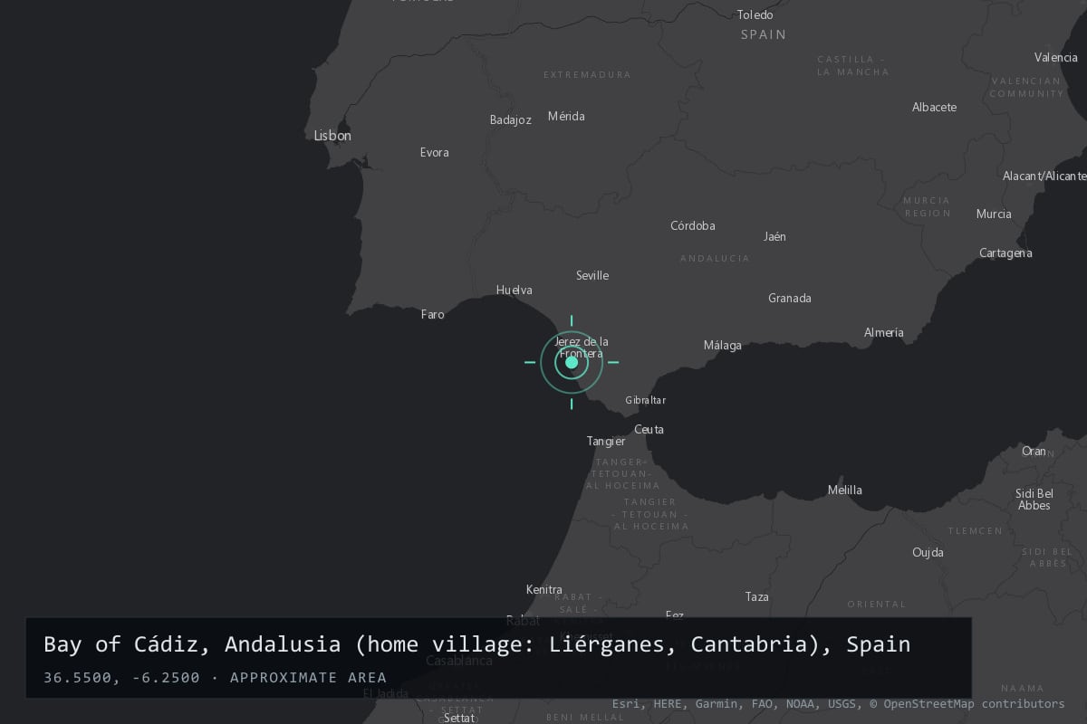 Where it happened: Bay of Cádiz, Andalusia (home village: Liérganes, Cantabria), Spain