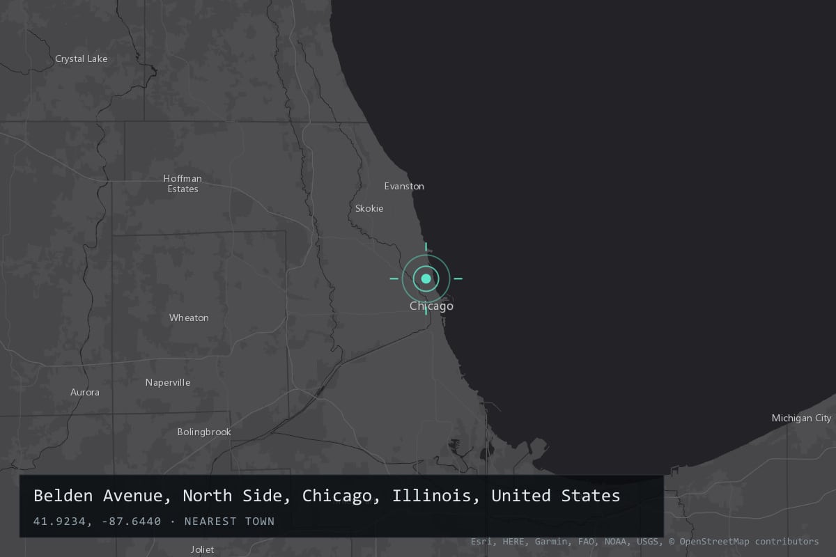 Where it happened: Belden Avenue, North Side, Chicago, Illinois, United States