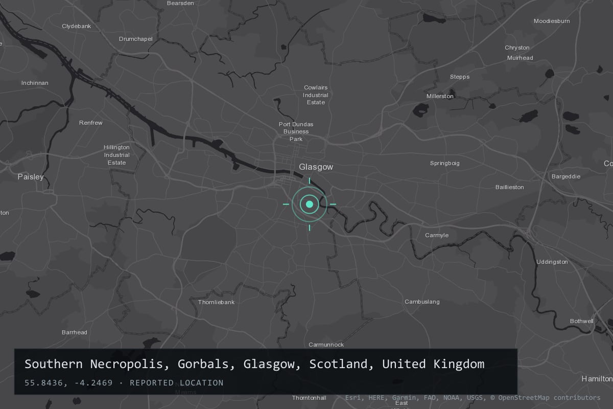 Where it happened: Southern Necropolis, Gorbals, Glasgow, Scotland, United Kingdom