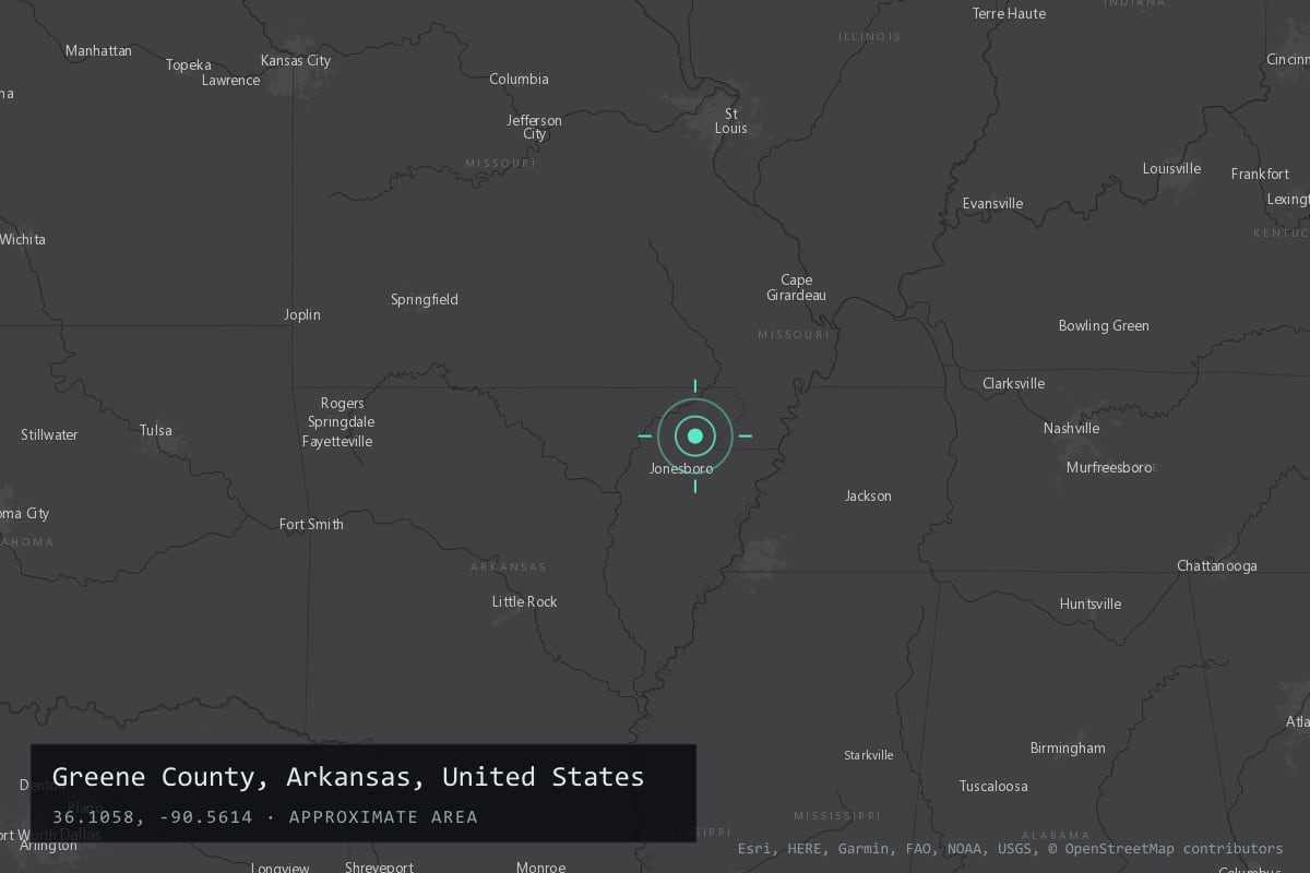 Where it happened: Greene County, Arkansas, United States