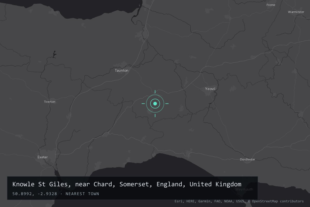 Where it happened: Knowle St Giles, near Chard, Somerset, England, United Kingdom