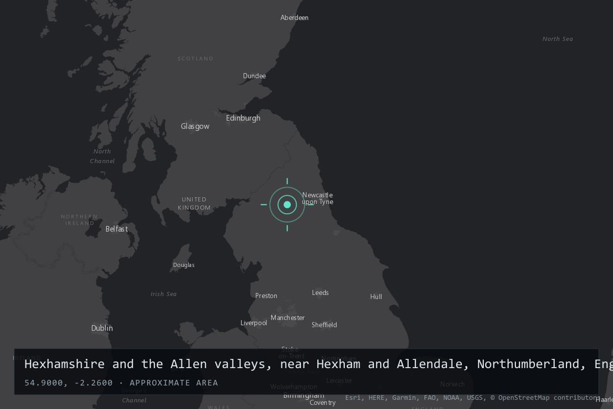 Where it happened: Hexhamshire and the Allen valleys, near Hexham and Allendale, Northumberland, England, United Kingdom