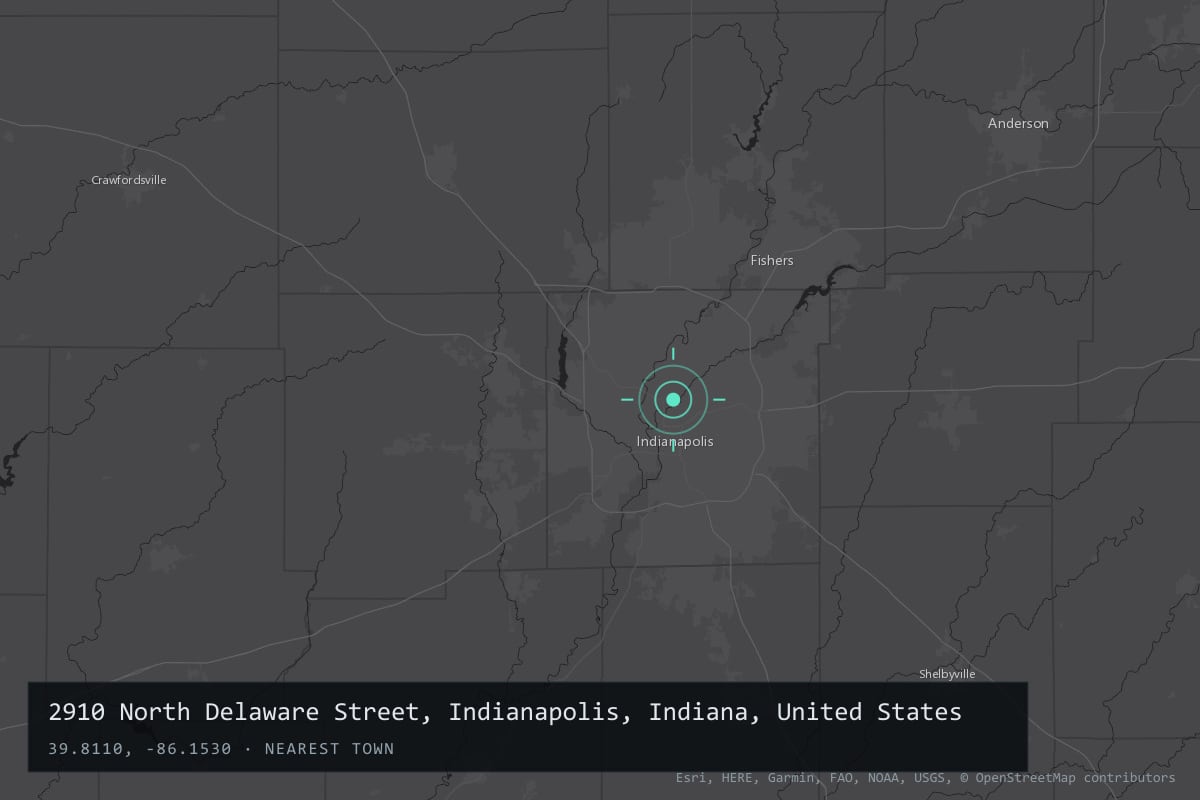 Where it happened: 2910 North Delaware Street, Indianapolis, Indiana, United States