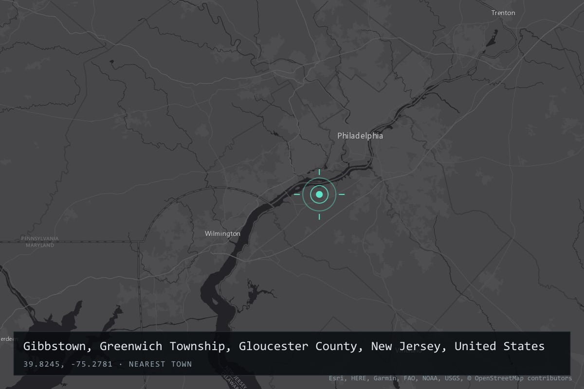 Where it happened: Gibbstown, Greenwich Township, Gloucester County, New Jersey, United States