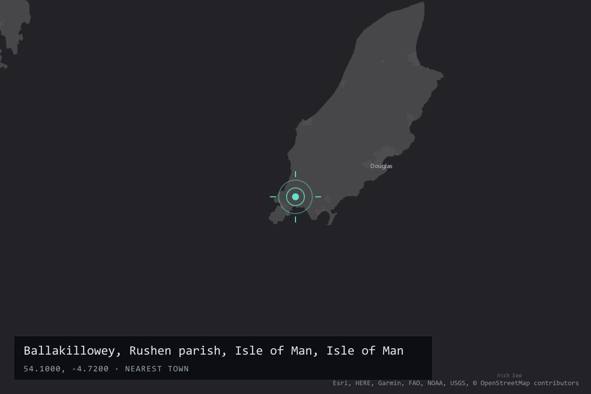 Where it happened: Ballakillowey, Rushen parish, Isle of Man, Isle of Man