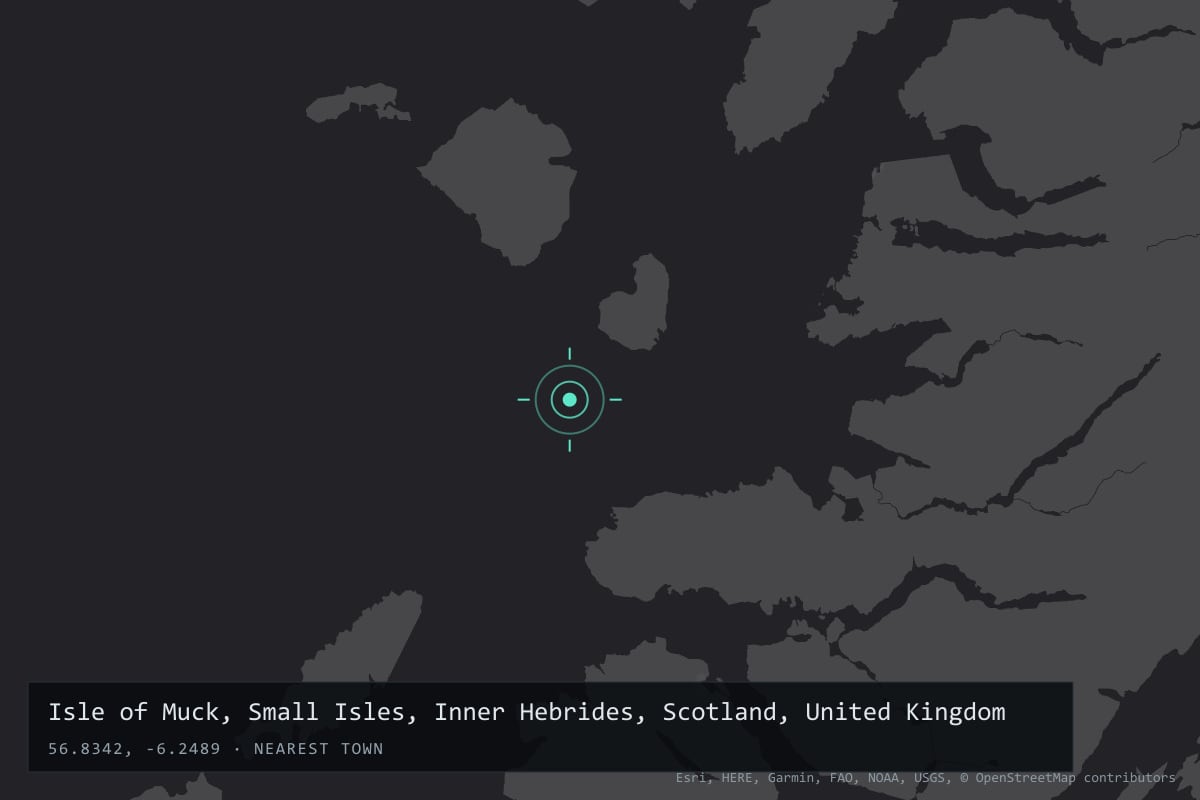 Where it happened: Isle of Muck, Small Isles, Inner Hebrides, Scotland, United Kingdom