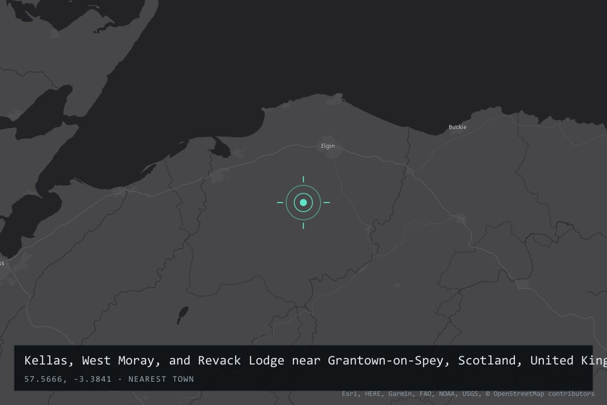 Where it happened: Kellas, West Moray, and Revack Lodge near Grantown-on-Spey, Scotland, United Kingdom