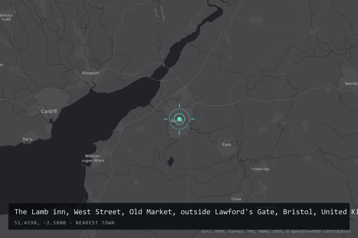 Where it happened: The Lamb inn, West Street, Old Market, outside Lawford's Gate, Bristol, United Kingdom