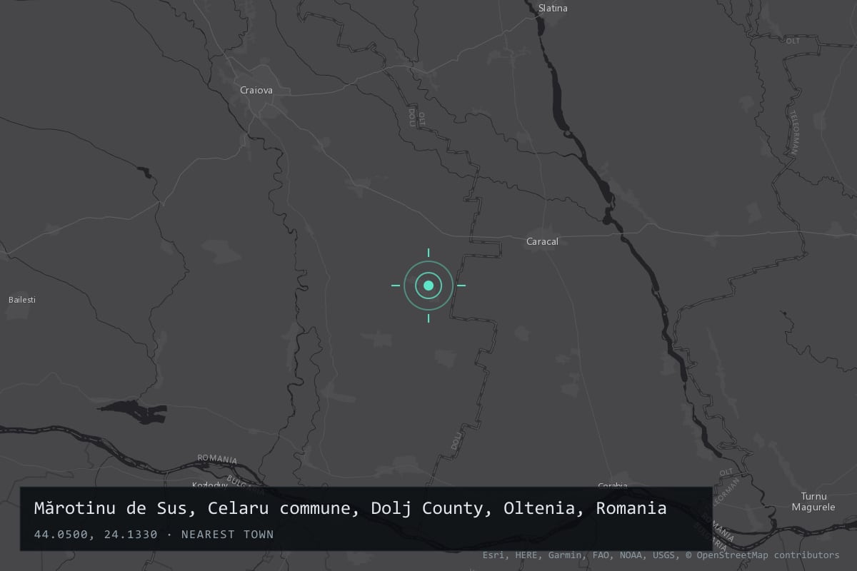 Where it happened: Mărotinu de Sus, Celaru commune, Dolj County, Oltenia, Romania