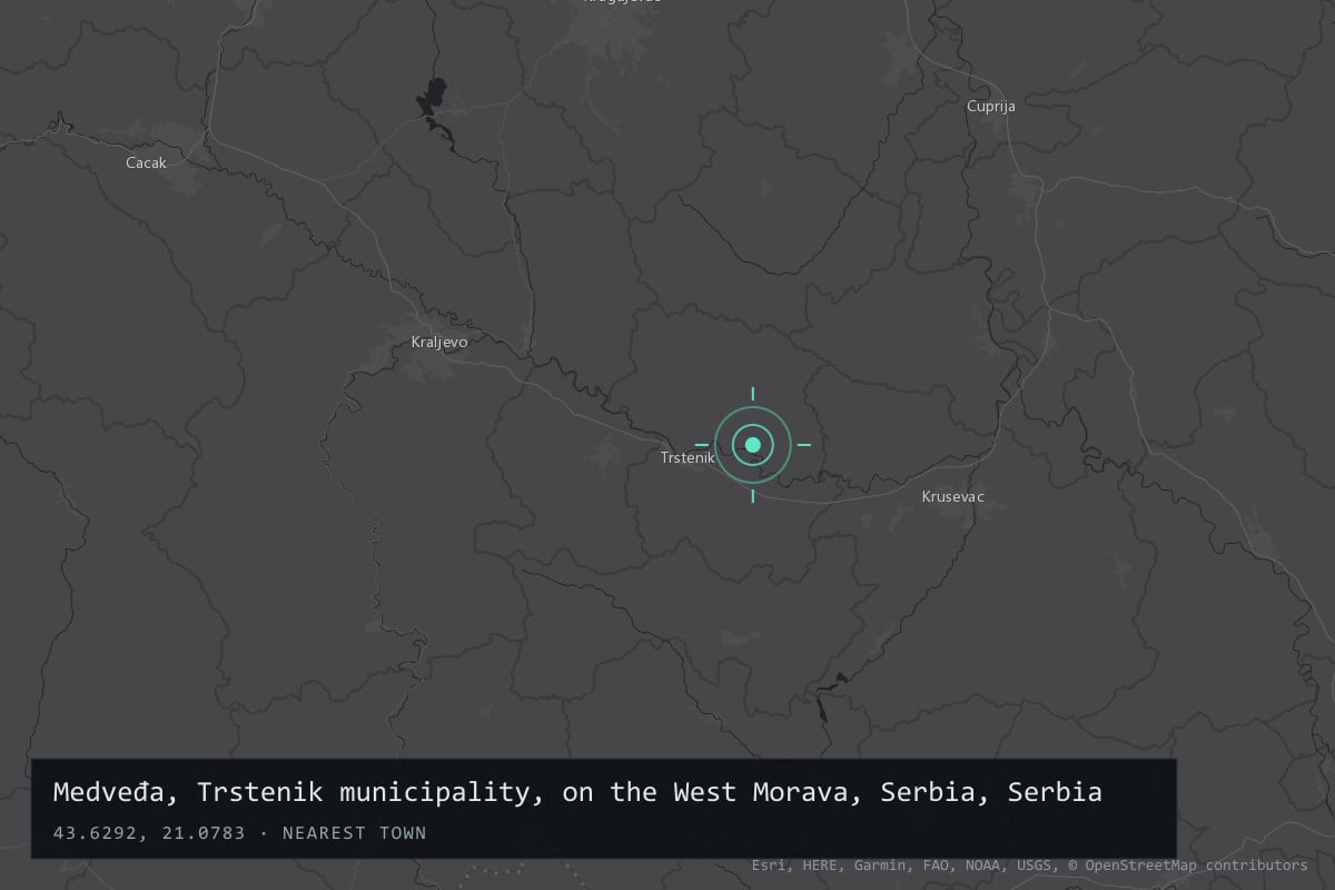 Where it happened: Medveđa, Trstenik municipality, on the West Morava, Serbia
