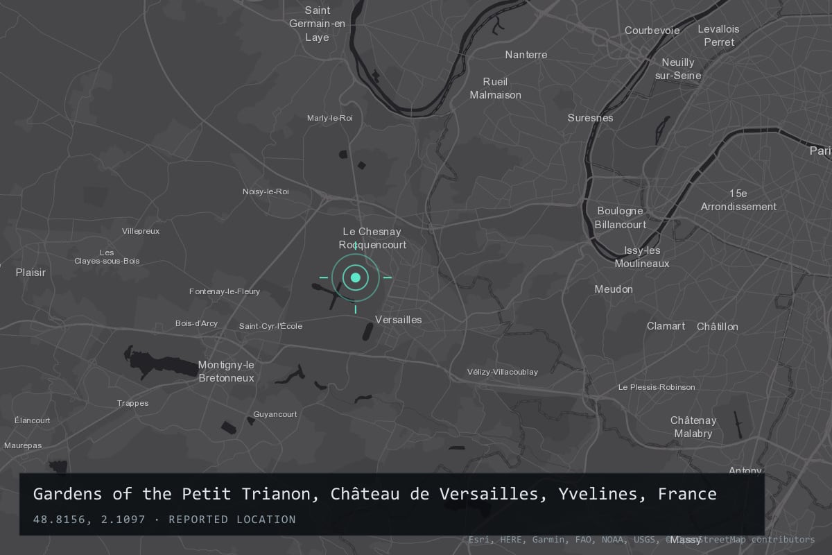 Where it happened: Gardens of the Petit Trianon, Château de Versailles, Yvelines, France