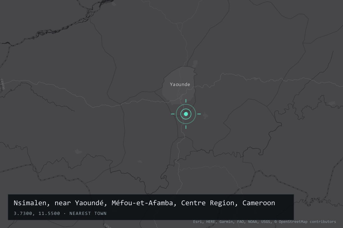 Where it happened: Nsimalen, near Yaoundé, Méfou-et-Afamba, Centre Region, Cameroon