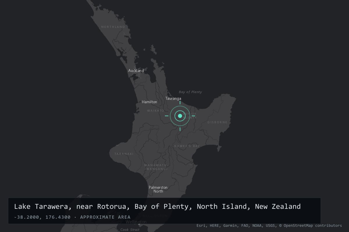 Where it happened: Lake Tarawera, near Rotorua, Bay of Plenty, North Island, New Zealand