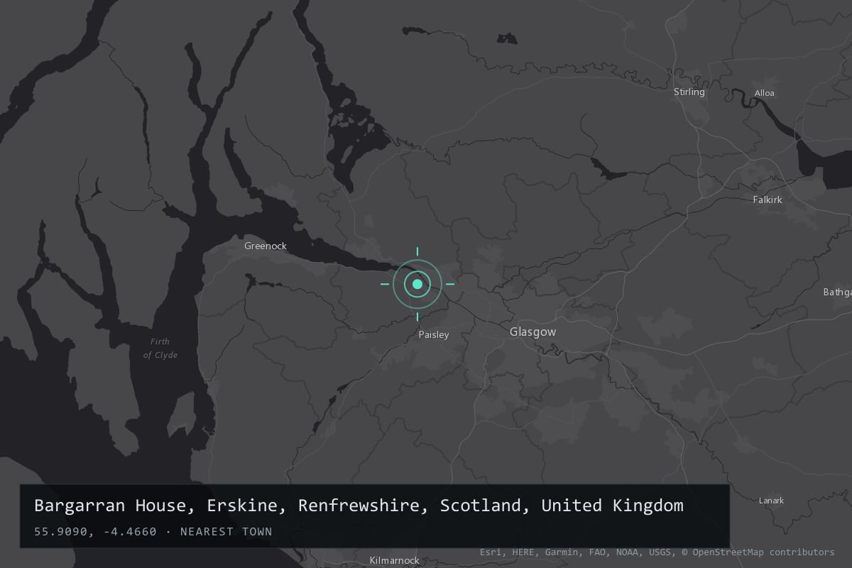 Where it happened: Bargarran House, Erskine, Renfrewshire, Scotland, United Kingdom