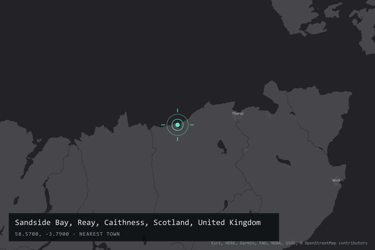 Where it happened: Sandside Bay, Reay, Caithness, Scotland, United Kingdom