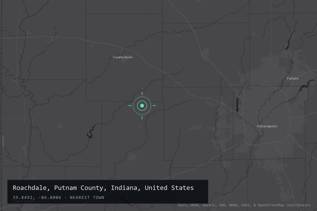 Where it happened: Roachdale, Putnam County, Indiana, United States