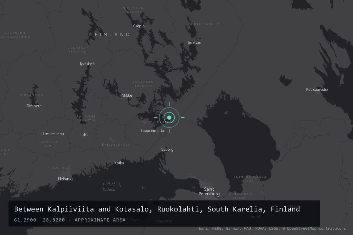 Where it happened: Between Kalpiiviita and Kotasalo, Ruokolahti, South Karelia, Finland