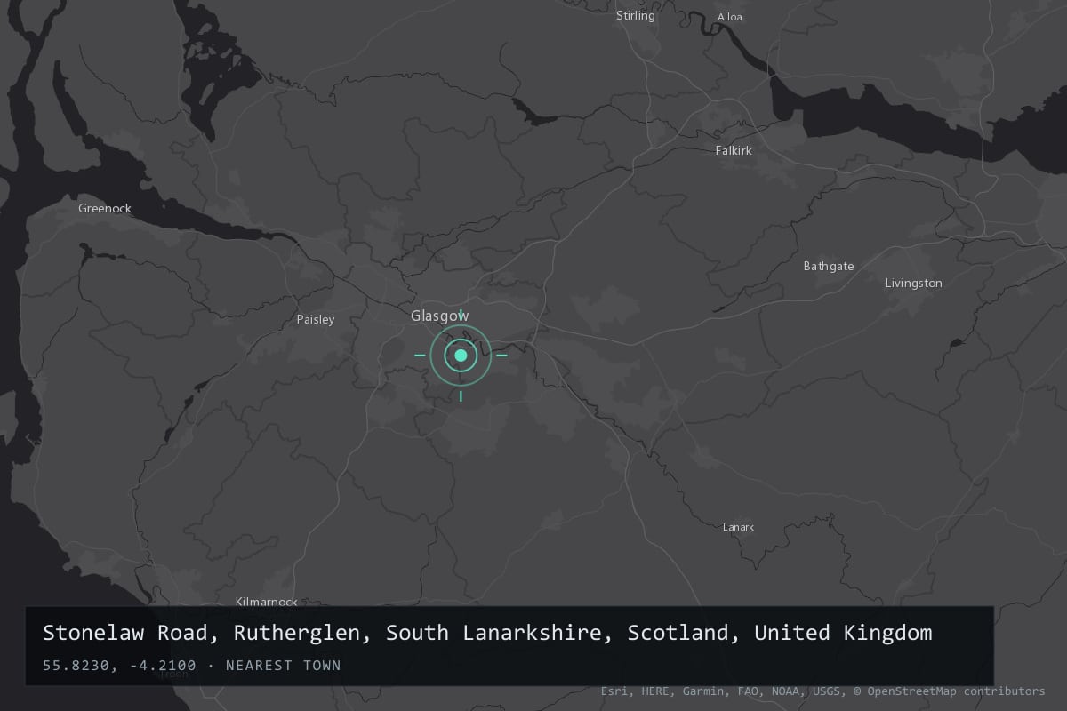 Where it happened: Stonelaw Road, Rutherglen, South Lanarkshire, Scotland, United Kingdom