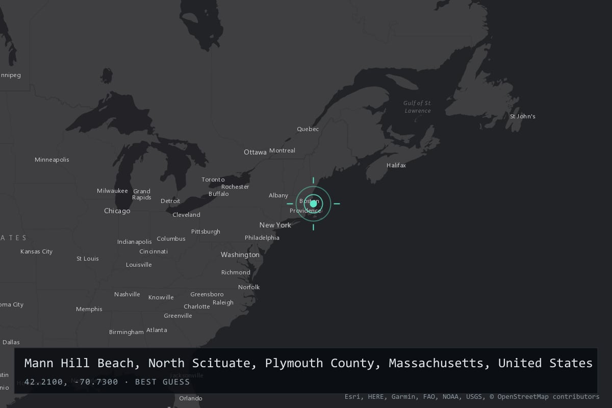 Where it happened: Mann Hill Beach, North Scituate, Plymouth County, Massachusetts, United States