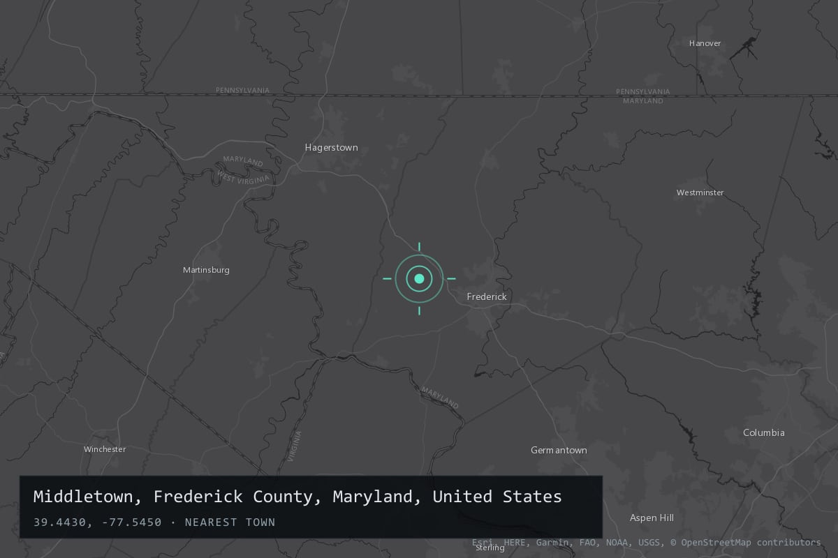 Where it happened: Middletown, Frederick County, Maryland, United States