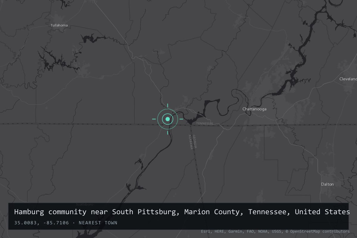 Where it happened: Hamburg community near South Pittsburg, Marion County, Tennessee, United States