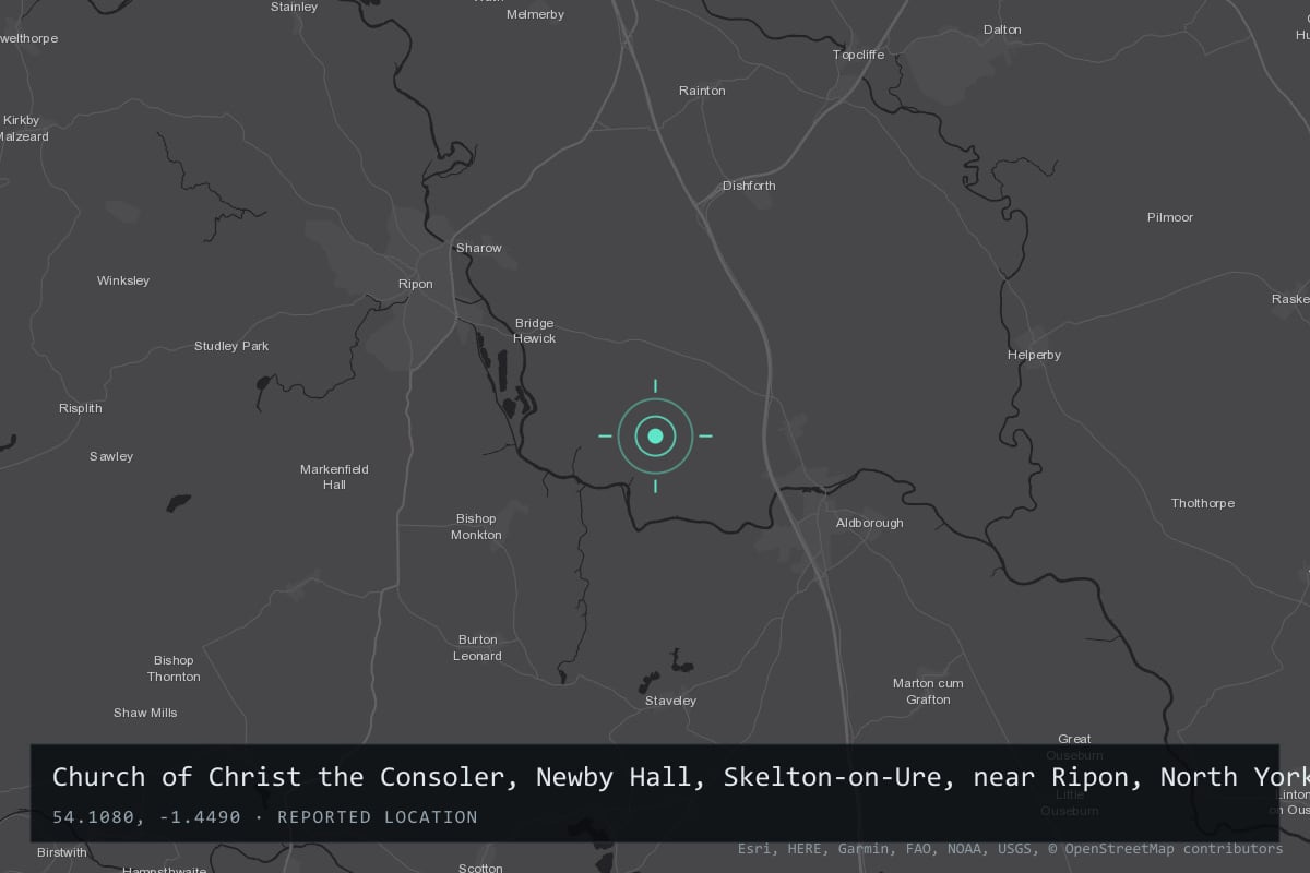 Where it happened: Church of Christ the Consoler, Newby Hall, Skelton-on-Ure, near Ripon, North Yorkshire, United Kingdom