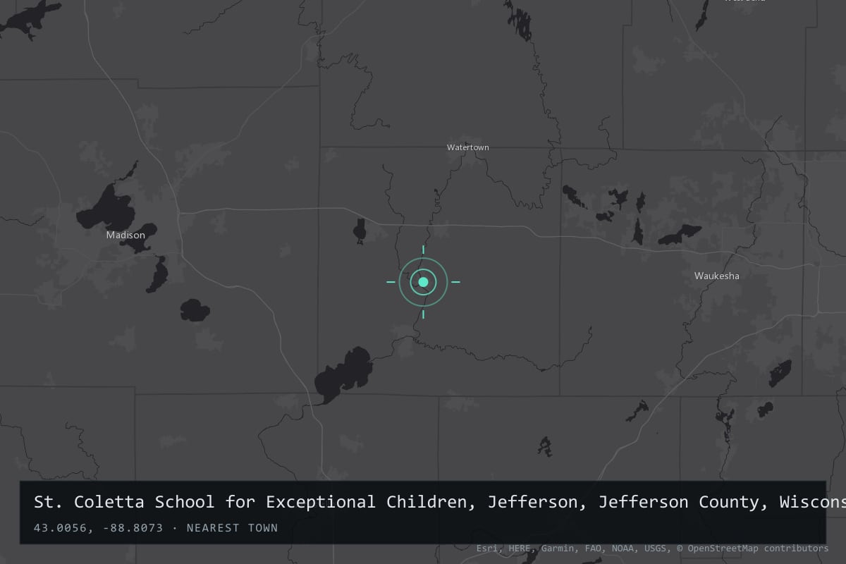 Where it happened: St. Coletta School for Exceptional Children, Jefferson, Jefferson County, Wisconsin, United States