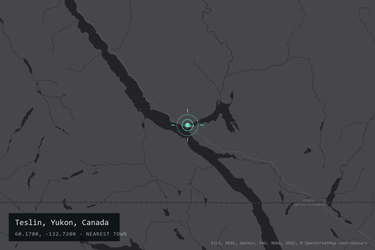 Where it happened: Teslin, Yukon, Canada