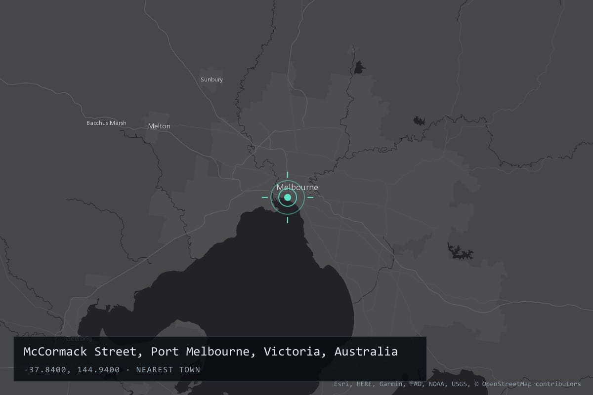 Where it happened: McCormack Street, Port Melbourne, Victoria, Australia