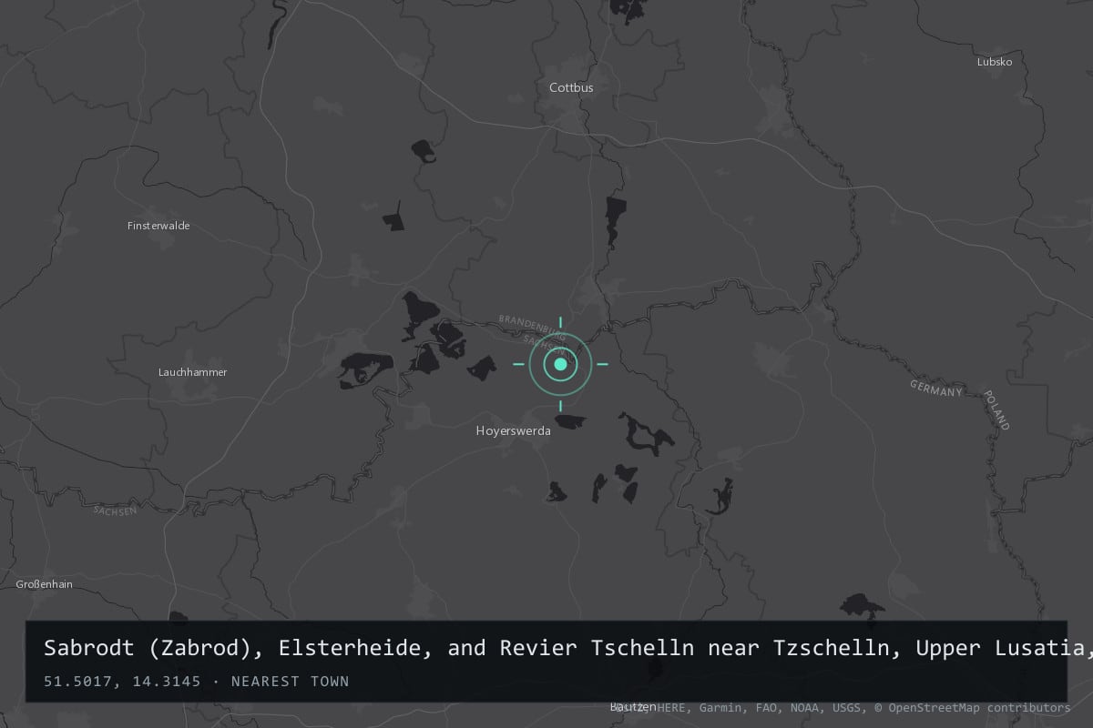 Where it happened: Sabrodt (Zabrod), Elsterheide, and Revier Tschelln near Tzschelln, Upper Lusatia, Saxony, Germany