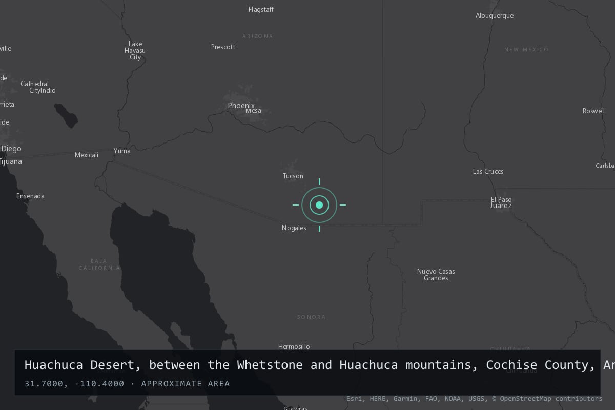 Where it happened: Huachuca Desert, between the Whetstone and Huachuca mountains, Cochise County, Arizona Territory, United States