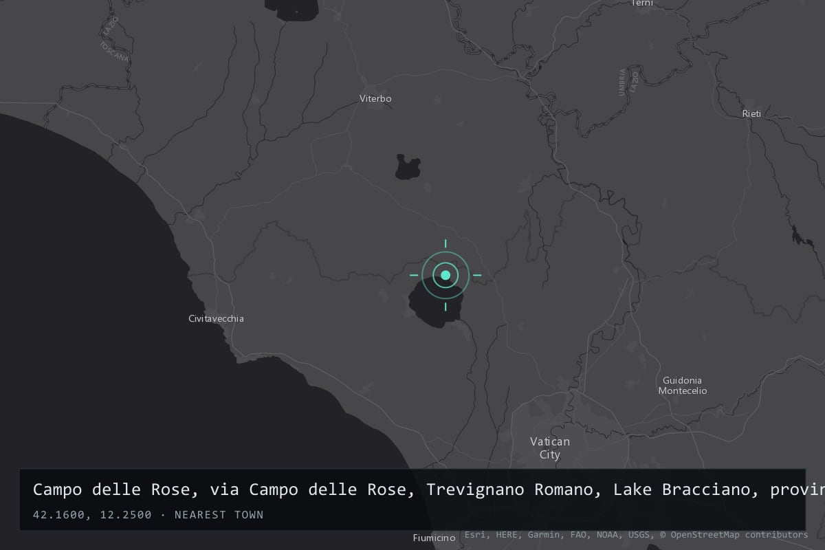 Where it happened: Campo delle Rose, via Campo delle Rose, Trevignano Romano, Lake Bracciano, province of Rome, Lazio, Italy