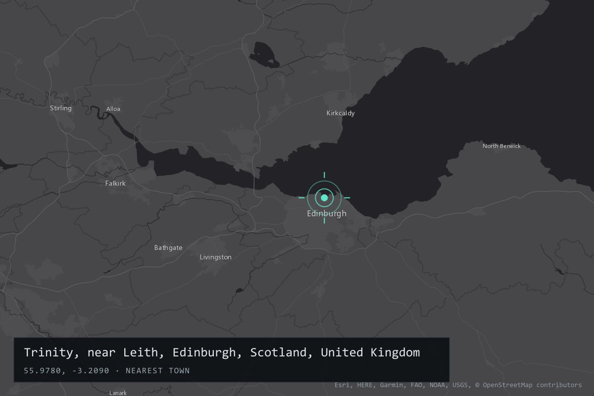 Where it happened: Trinity, near Leith, Edinburgh, Scotland, United Kingdom