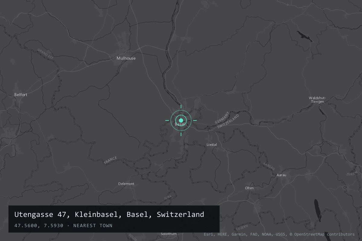 Where it happened: Utengasse 47, Kleinbasel, Basel, Switzerland