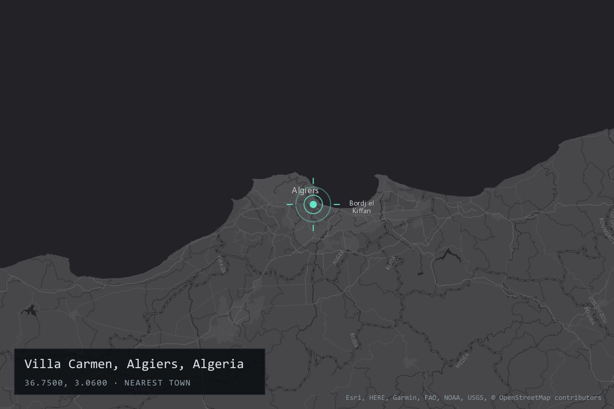 Where it happened: Villa Carmen, Algiers, Algeria