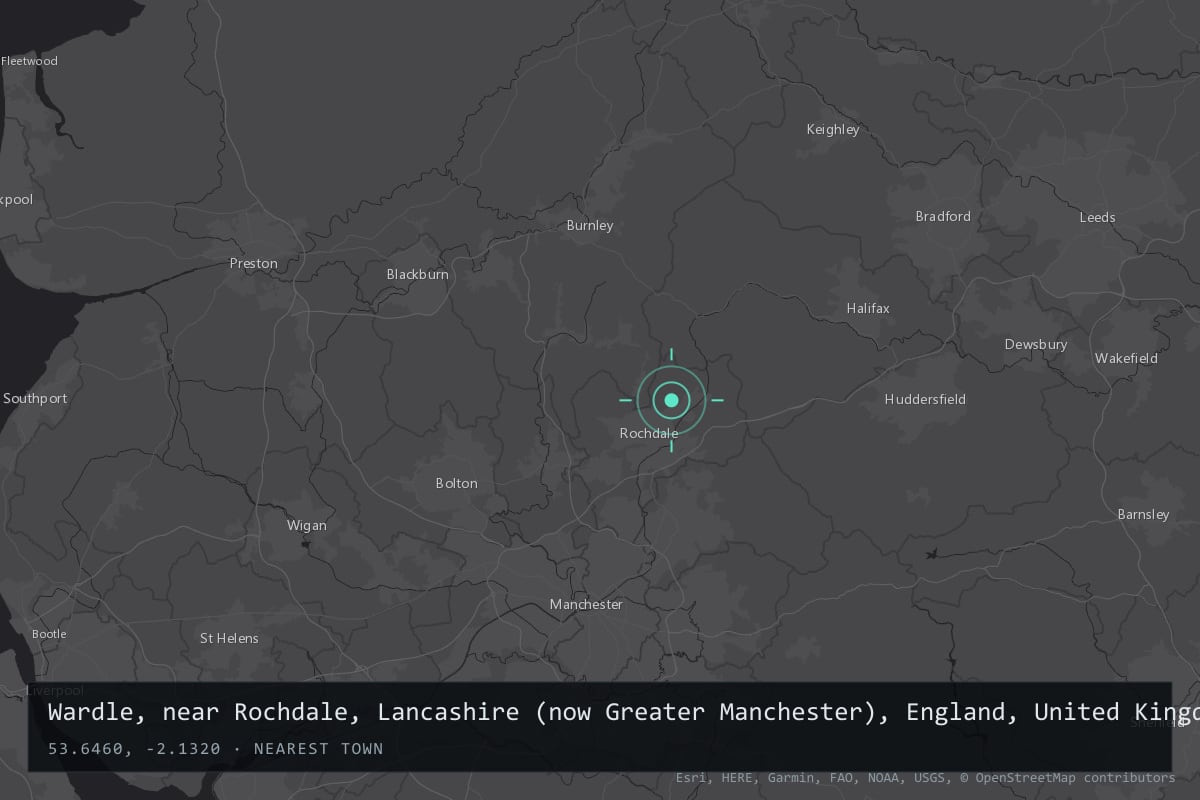 Where it happened: Wardle, near Rochdale, Lancashire (now Greater Manchester), England, United Kingdom